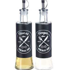 Ölspender für Olivenöl, 300 ml, Glas Schwarz - Glas - 7 x 24 x 7 cm