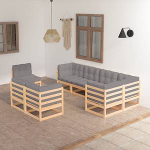 Garten-Lounge-Set (8-teilig) 3009805-2 Grau - Holz