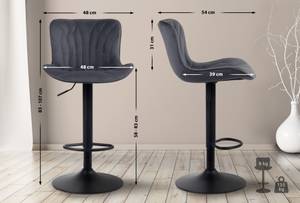 Tabourets de bar Linus Lot de 2 Noir