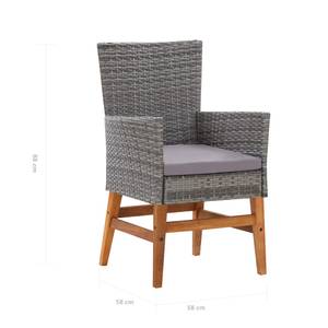 Outdoor-Möbel-Set 3001275 (9-teilig) Grau - Metall - Holzart/Dekor - 100 x 74 x 200 cm