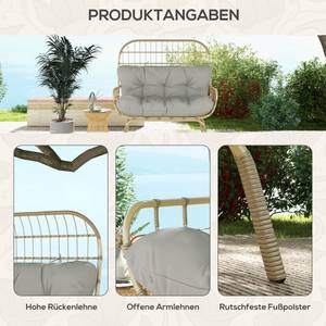 Gartensofa 860-323V00LG Grau - Polyrattan - 72 x 126 x 126 cm