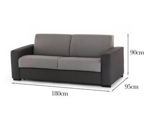 2-Sitzer festes Sofa  Marzia Anthrazit - Hellgrau