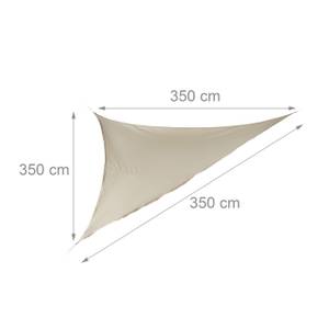 Voile d'ombrage triangle léger tendeurs Beige - Argenté - Blanc - Textile - 350 x 1 x 290 cm