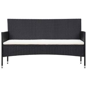 Gartensofa Schwarz - Polyrattan - 40 x 36 x 60 cm