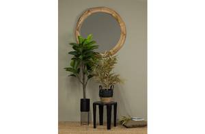 Miroir Mural Rion Beige - Bois manufacturé - Bois/Imitation - 101 x 4 x 101 cm