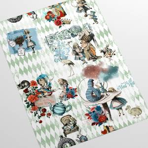 Papier Peint Alice Vert - Papier - 200 x 250 x 1 cm