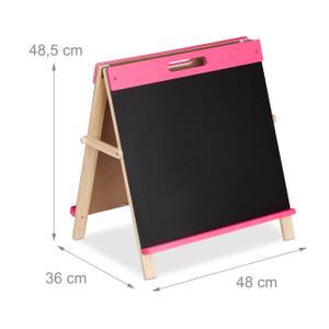 Pinke Kindertafel für Kreide Schwarz - Braun - Pink - Holzwerkstoff - 48 x 49 x 36 cm