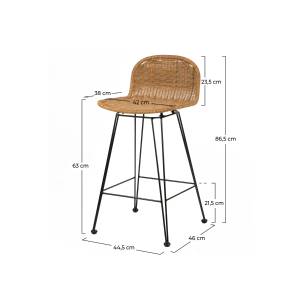 Tabouret de bar Jigani (Lot de 2) Marron foncé