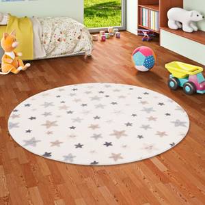 Fellteppich Pearl Kids Sterne Rund Cremeweiß - 120 x 120 cm