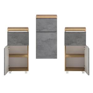 Badmöbel Set VASTO-CONCRETE (6-tlg.) Braun - Holzwerkstoff - 80 x 200 x 47 cm