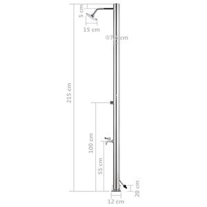 Gartendusche 315940 Silber - Metall - 12 x 215 x 20 cm