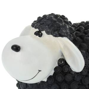 Figurine de jardin mouton Noir - Blanc