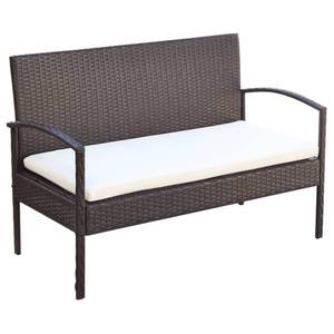 Garten-Sofagarnitur Braun - Metall - Polyrattan - 40 x 37 x 75 cm