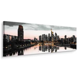 Panoramabild New York Stadtarchitektur Beige - Schwarz - Grau - Weiß - Textil - 145 x 45 x 45 cm