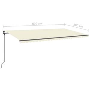 Auvent rétractable 3006679-1 Crème - Profondeur : 600 cm