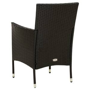 Garten-Essgruppe (3-tlg) 3094849 Schwarz - Kunststoff - Polyrattan - 90 x 75 x 90 cm