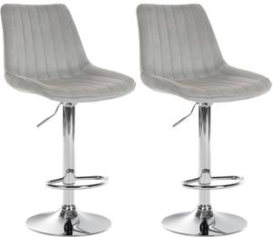 Tabouret de bar Toni Lot de 2 Gris