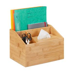 Organiseur de bureau avec mouchoirs Marron - Bambou - 28 x 20 x 22 cm