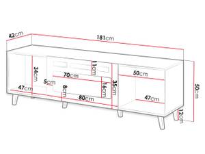 TV-Lowboard Sinenko 180 mit Kamin Weiß