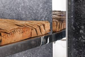Regal BARRACUDA Braun - Silber - Metall - Massivholz - Holzart/Dekor - 141 x 183 x 42 cm