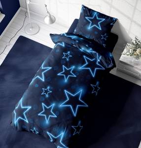 Kinder Bettwäsche Sterne blau 135x200 cm Blau - Textil - 135 x 3 x 200 cm