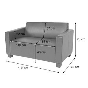 2er Sofa Moncalieri Kunstleder Rotbraun