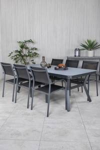 Gartenmöbel-Set Virya (7-teilig) Schwarz - Metall - 100 x 74 x 200 cm