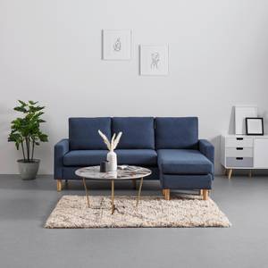 Ecksofa NOEMIE Blau - Massivholz - Textil - 198 x 86 x 135 cm