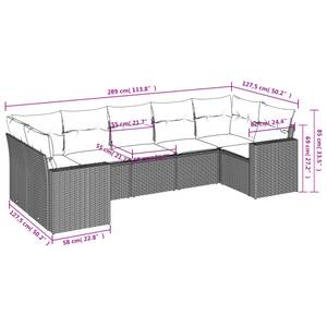 Gartensitzgruppe K436(7-tlg) Schwarz - Massivholz - 69 x 62 x 66 cm