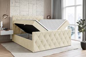 ALTDECOR Boxspringbett mit Topper - AMAY Beige - Breite: 160 cm - H4