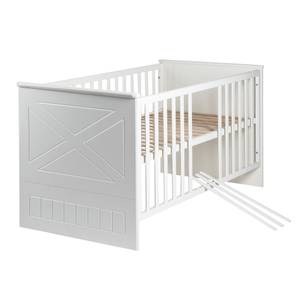 Babybett Constantin 70 x 140 cm Weiß - Holzwerkstoff - 78 x 85 x 142 cm