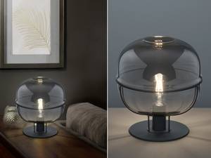 Tischlampe Nachttischlampe Glasschirm Schwarz - Grau - Glas - Metall - 28 x 30 x 28 cm