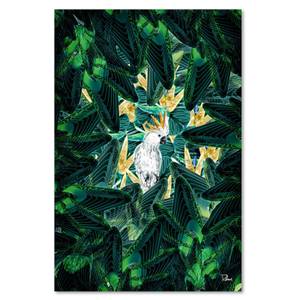 Bild Papagei im Dschungel Pflanzen Grün 70 x 100 cm