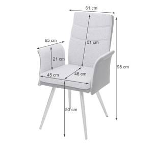 Chaise salle à manger G54 (lot de 2) Gris - Textile - 61 x 98 x 65 cm