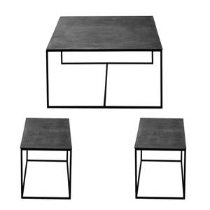 Set de 3 tables gigognes  es    et 75 39 Noir - Métal - 81 x 45 x 81 cm