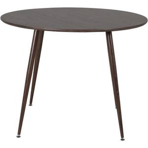 Table ronde en MDF et acier Plaza 100 cm Marron - Bois manufacturé - 100 x 75 x 100 cm