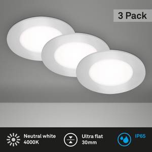 LED Einbauleuchten, IP65, 3x, chrom-matt Silber