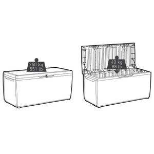 Boîte de rangement Gris - Matière plastique - 123 x 57 x 123 cm