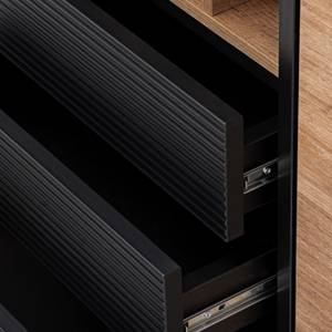 LOFTY Kommode TV/HiFi-Einlage Schwarz - Braun - Eiche Dekor