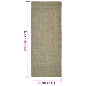 Tapis en sisal 3032244-3 Taupe - 80 x 200 cm