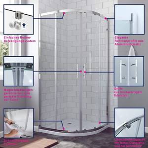 Duschkabine Eckdusche Schiebetüren 80 x 80 cm