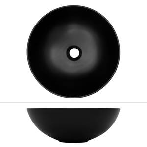 Vasque ronde Ø 40x145 cm noir Noir - Céramique - 40 x 15 x 40 cm