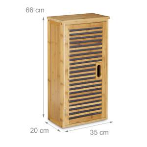 Badezimmer Hängeschrank Bambus 2 Ablagen Braun - Bambus - Holzwerkstoff - 35 x 66 x 20 cm