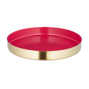 Zweifarbiges Serviertablett Edelstahl Gold - Rot - Metall - 32 x 4 x 32 cm