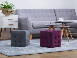 Pouf WISCONSIN Violett - Textil - 30 x 32 x 30 cm