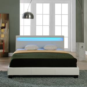 LED Polsterbett Paris mit Matratze Weiß - 180 x 189 cm