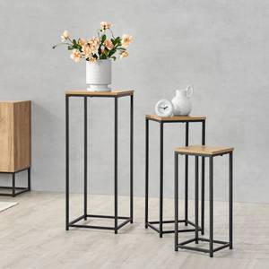 Set de 3 tables d'appoint Kontiolahti Beige - Métal - 35 x 90 x 35 cm