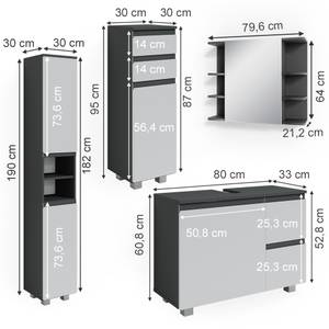 Mobilier de salle de bains J-Shape 80 x 95 cm