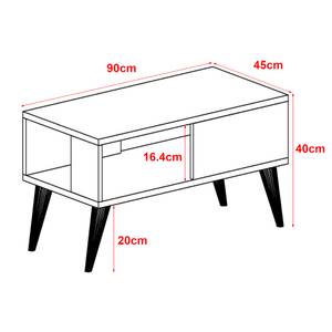 Table basse Ludvika effet chêne / blanc Marron - Bois manufacturé - 90 x 40 x 45 cm