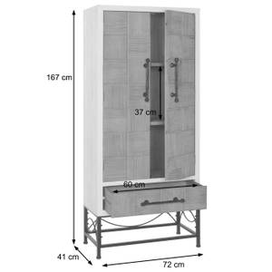 Hochschrank N30 Weiß - Holzwerkstoff - Metall - Massivholz - Holzart/Dekor - 72 x 167 x 41 cm